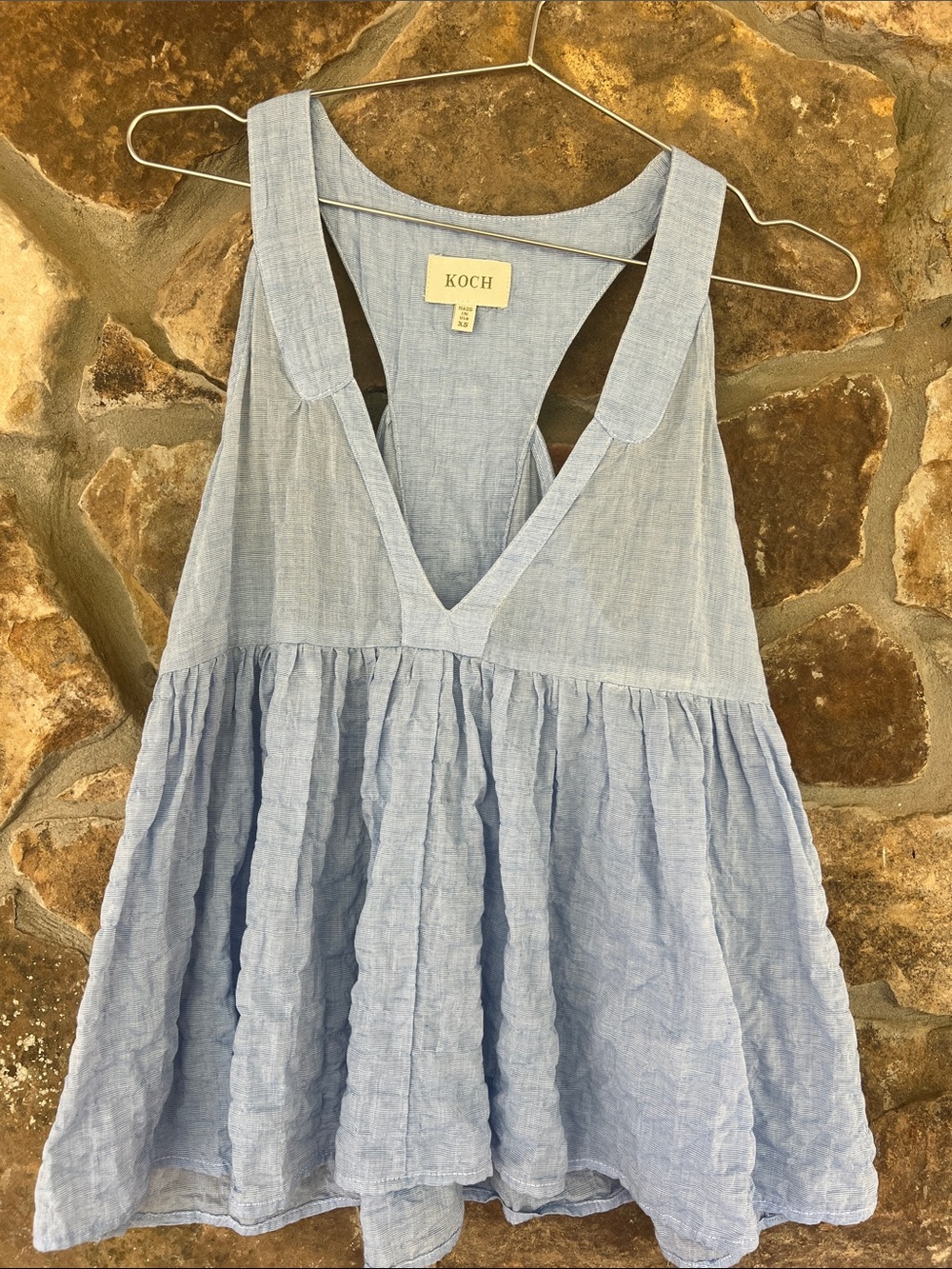 KOCH Light Blue Cotton Racerback Tank